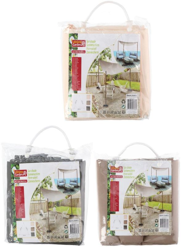 Lifetime Solseil  Trekant 3,6m ass farger